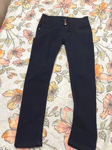Dark Blue High-Waisted Jeans