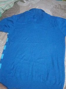 Men's Blue Striped Polo Shirt