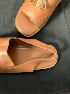 Nappa Dori Handcrafted Tan Leather Tassel Sandals