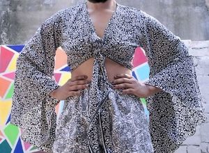 Rajasthani jBoho Print Crop Top and pant Set