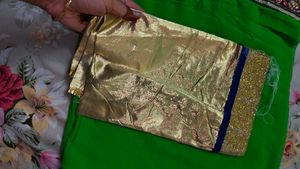 Unused new Green Saree with Embellished Border