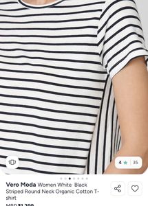 Vero Moda Striped Organic Cotton T-Shirt