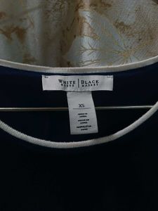 Y2K coded Blue &amp; White Trim T-Shirt
