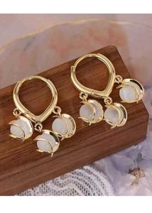 Korean earring Earrings with White Stones