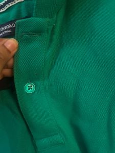 cotton world branded Green Short Sleeve Polo Shirt