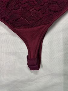 Burgundy Lace Bodysuit, looks premium