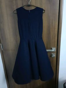 Navy Skater Dress with Cutout Detail