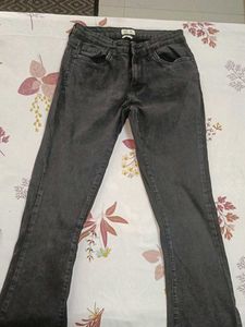 Stylish Grey Wash Flare Jeans