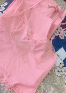Savana Pink Lace Trim Pajama Set