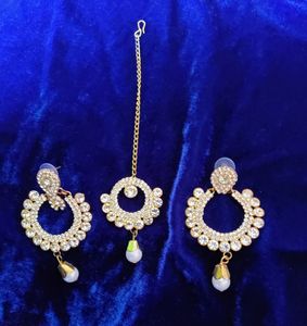 Earrings With Maang Tika