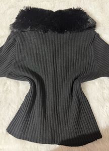 MOB WIFE 💄 BLACK FUR TOP ❤️‍🔥