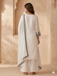 White Embroidered Kurta Set