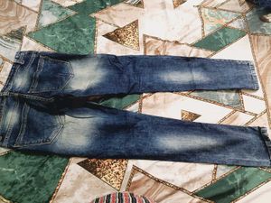 Stylish Distressed Blue Denim Jeans