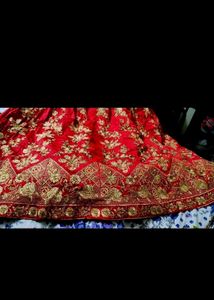 Red &amp; Gold Embellished Lehenga Choli