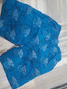 Blue Basketball Print Shorts