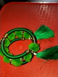 Women's Pom Pom Charm Bracelet - Green