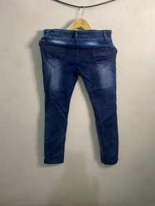 High-Waisted Blue Denim Jeans