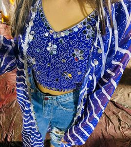New Crop Top Plazo &amp; Shrug Set For Women