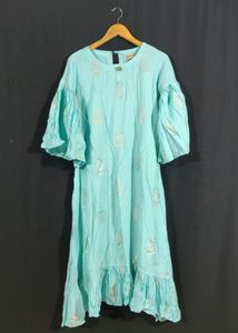 Turquoise Printed Kurti (Women)