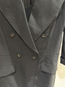 Chic Black Double-Breasted Blazer Dress
