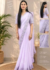 Beautiful Lavender Saree 💜 ✨