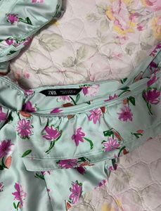 Frilled Floral Print Dress.