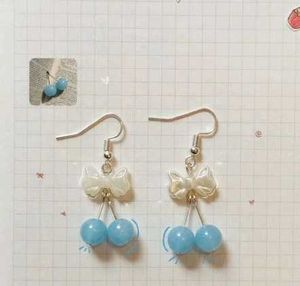 Cute Cherry Bow Dangle Earrings