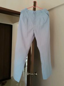 Light Blue Pleated Trousers