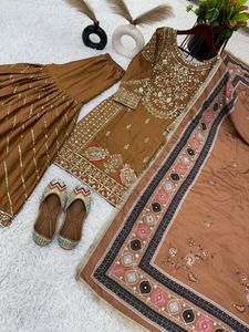 Party Wear Look with Top-Plazzo and Dupatta