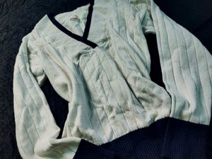 Lightweight Ribbed V-Neck Sweater