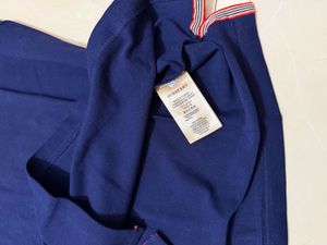 Burberry Navy Zip Polo Shirt