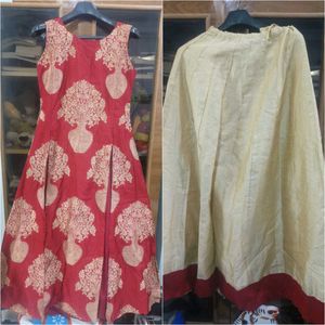 Red & Cream Ethnic Lehenga Set