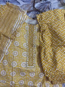 Yellow Printed Kurta