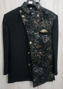 Stylish Black Embroidered Ethnic Jacket
