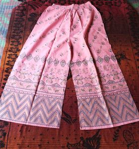 Teal Floral Kurta Set with Pink Bottom