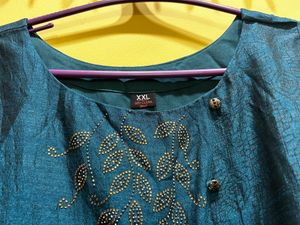 Neeru’s Blue Embellished Flared Kurta