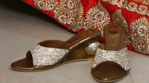 Golden Diamond Bridal Classic Roller Heels