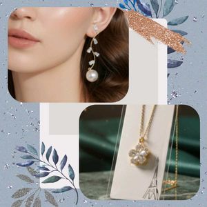 Elegant Pearl & Crystal Jewelry Set