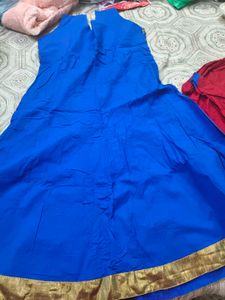 New Blue Embroidered Kurta Set in 38 bust
