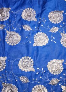 Royal Blue Embroidered Suit with Silver Work