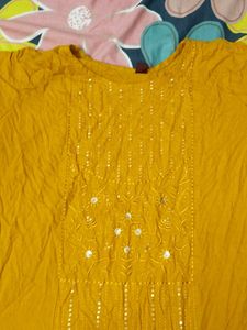Embellished Yellow Kurta⭐✨
