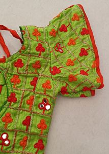 Green &amp; orange Combination Dhothi Pyjama For Kids