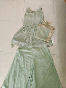 Elegant Mint Green Sharara Set