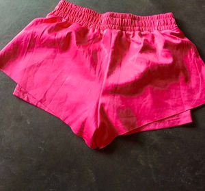 Pink Athletic Shorts and puma tank top set