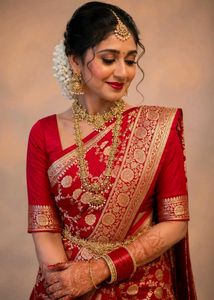 Stunning Red Banarasi Silk Saree