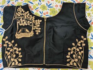 Embroidered Black Blouse