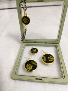resin earrings panded with breslet