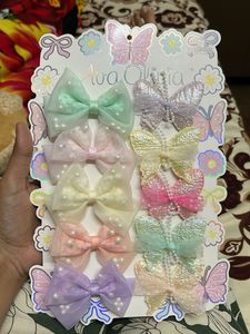 Sparkling Bow & Butterfly Hair Clips Set