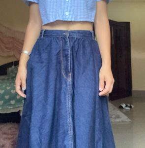 Classic Denim Maxi Skirt