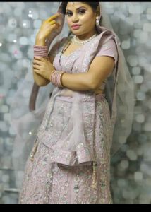 Levender Colour Net Lehenga Only One Time Use